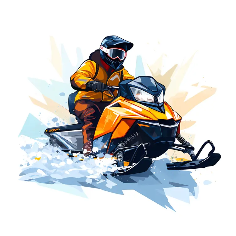 Snowmobile Rider in Winter Adventure