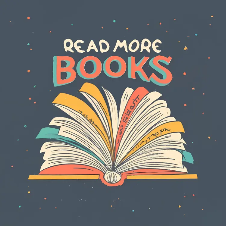 Read More Books Illustration with Open Book