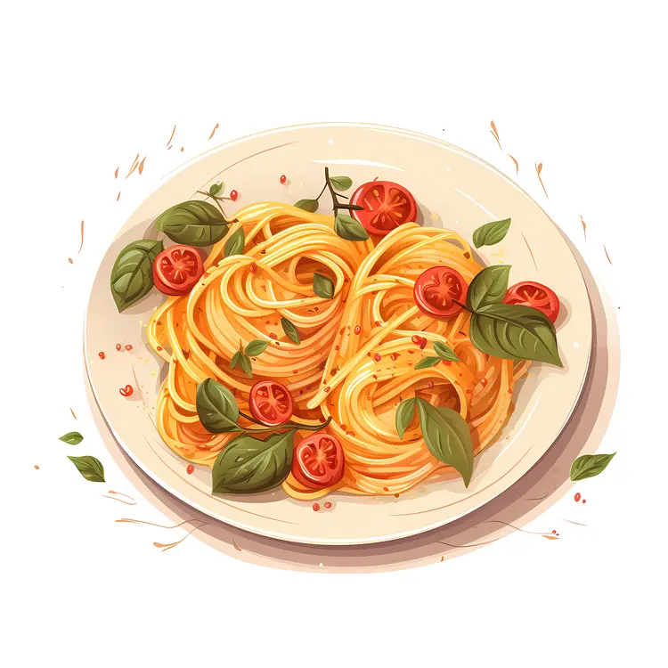 Spaghetti with Basil and Cherry Tomatoes