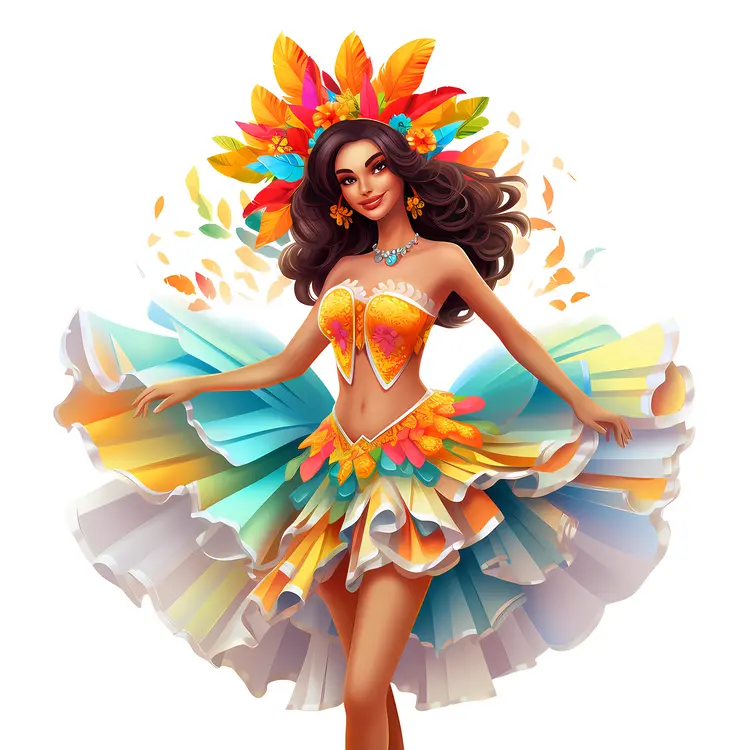Carnival Dancer in Colorful Costume
