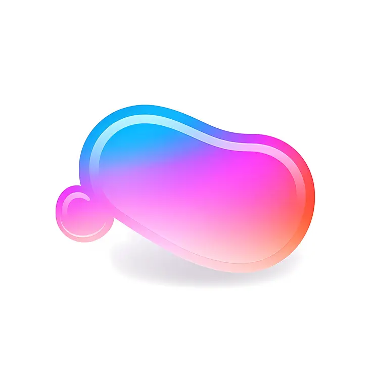 Colorful Gradient Bean Shape Abstract Shape