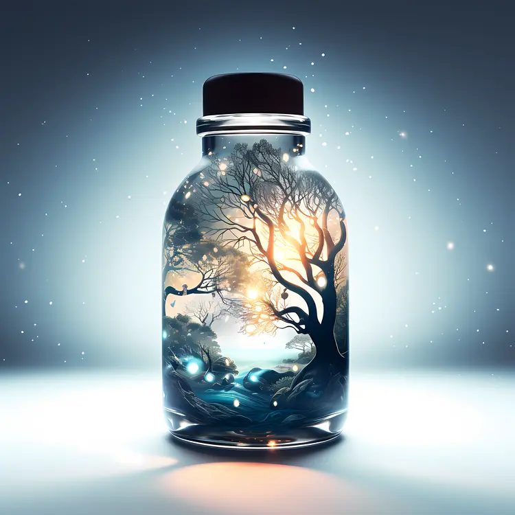 Enchanted Night Scene in a Bottle