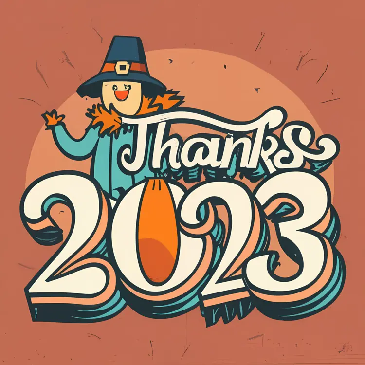 Thanksgiving 2023 with Scarecrow and Thanks Sign