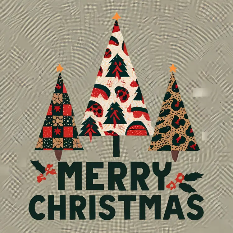 Merry Christmas with Patterned Trees