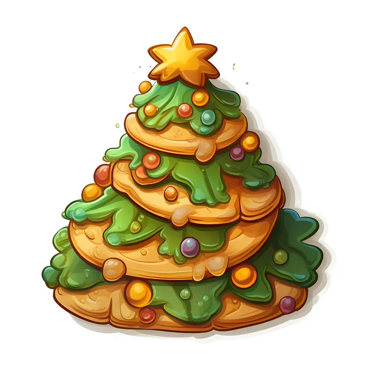 Christmas Tree Cookie with Star