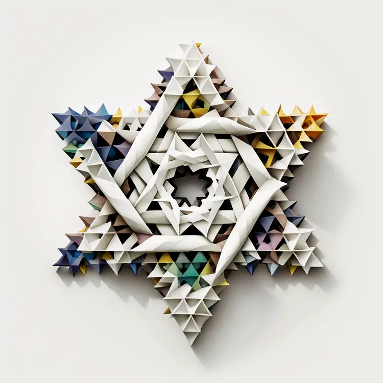 Colorful Geometric Star Origami Art