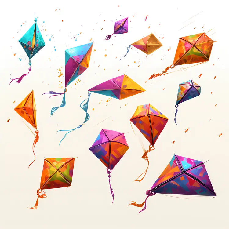 Colorful Kites Flying in the Sky