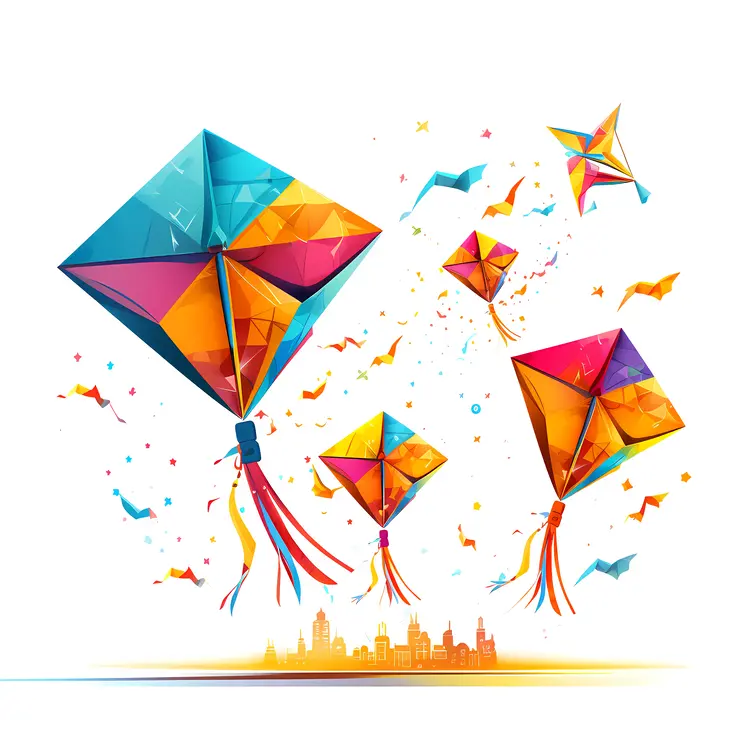 Colorful Kites Flying in the Sky