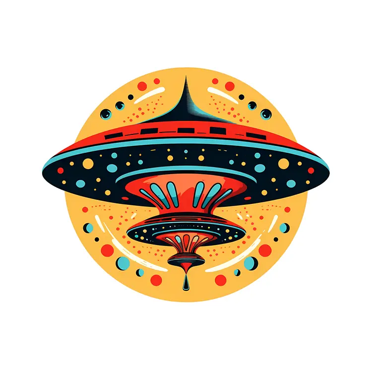 Colorful UFO Illustration