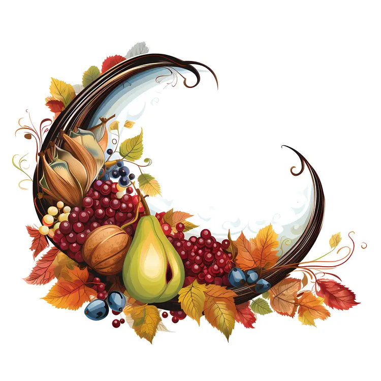 Fruit Arrangement with Leaves