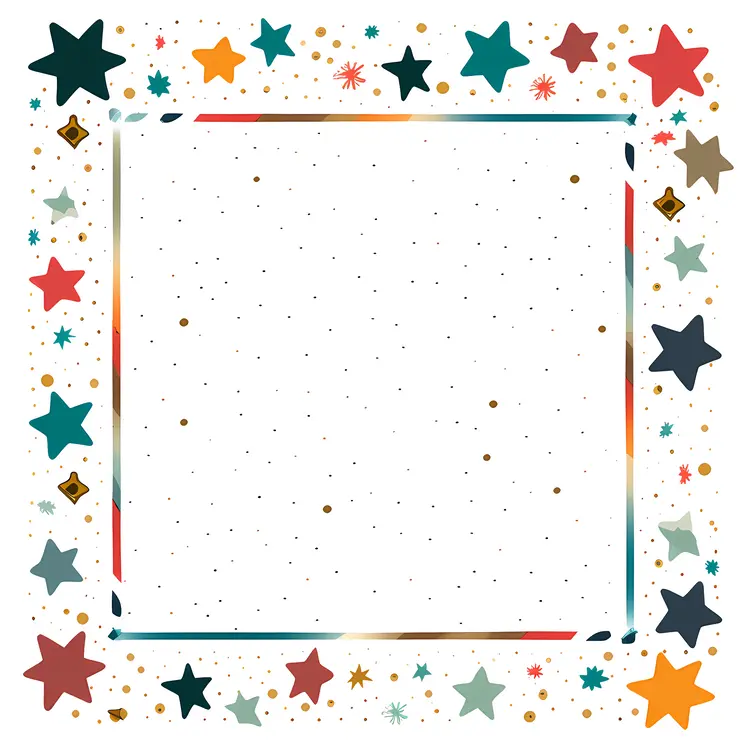 Colorful Stars Christmas Frame