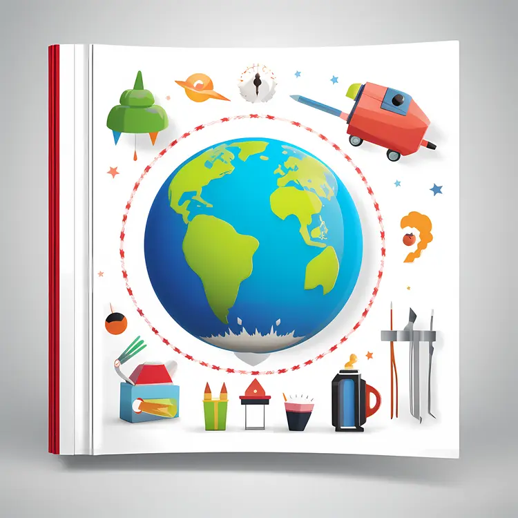 Colorful Earth Illustration in Educational Book