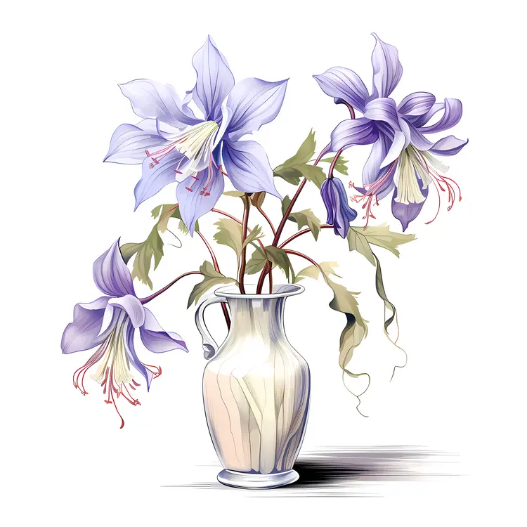 Purple Flowers in a Small Vase