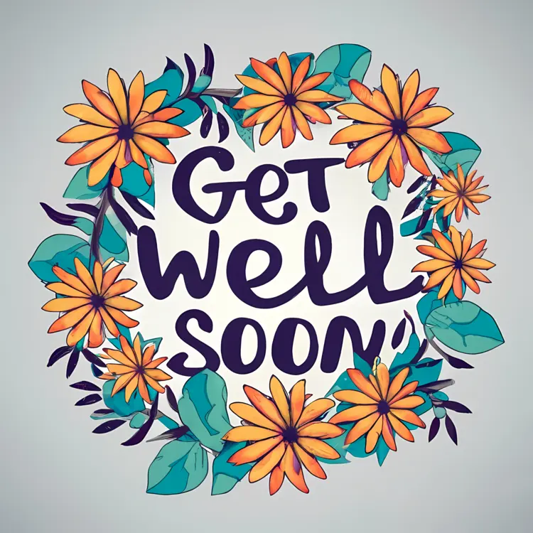 Get Well Soon with Yellow and Orange Flowers