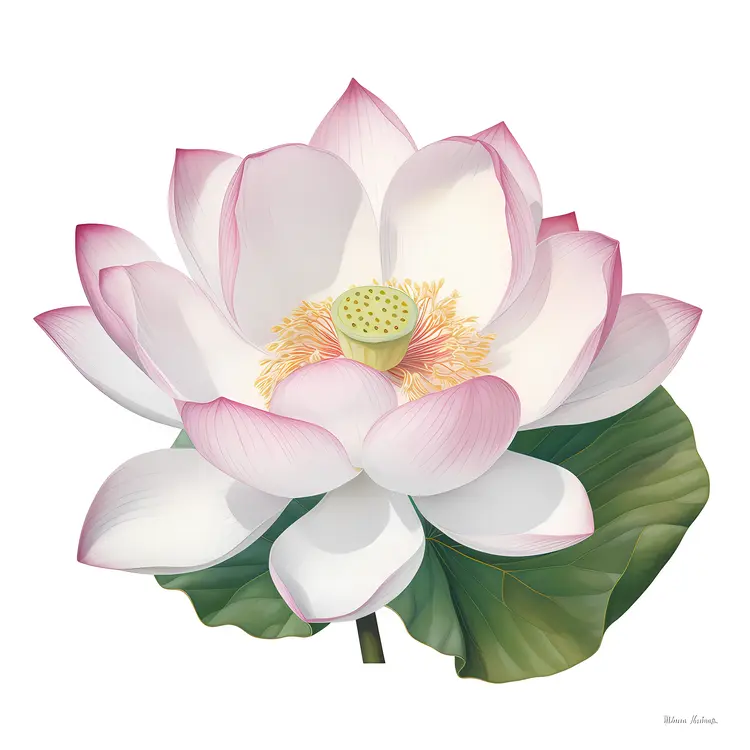 Beautiful Pink Lotus Flower Illustration