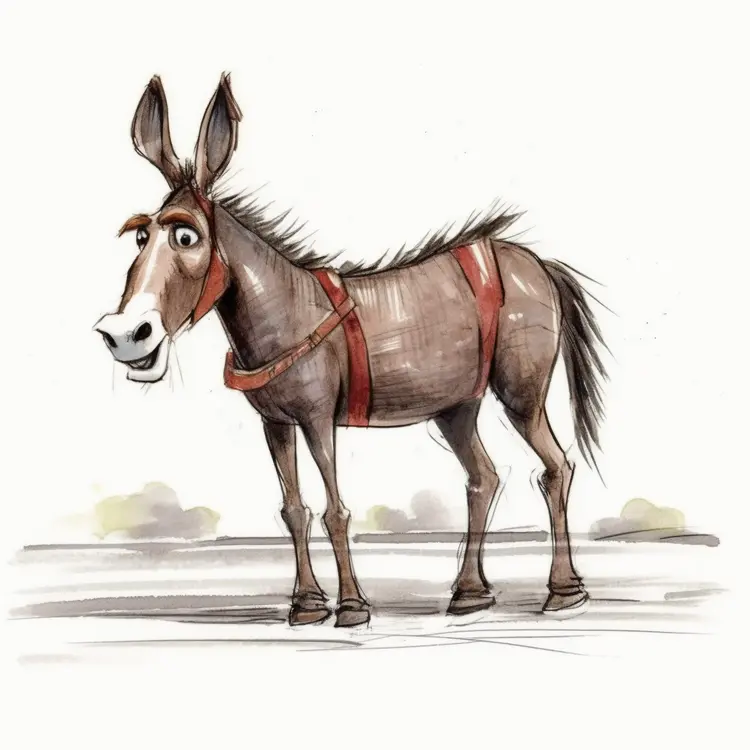 Cartoon Donkey Illustration