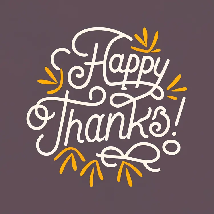 Happy Thanks Typography