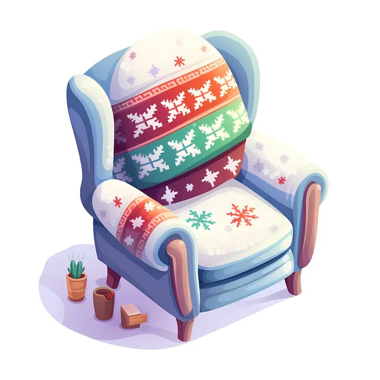 Festive Armchair with Blanket