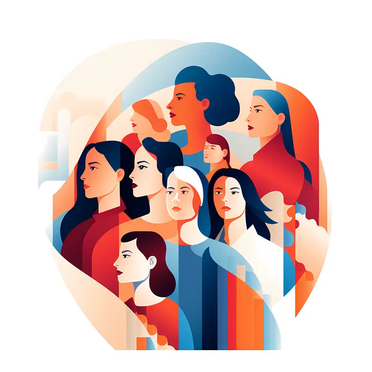 Abstract Portrait of Group of Women