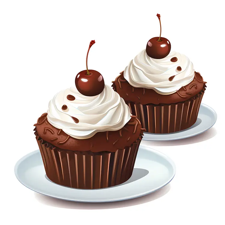 Chocolate Cupcakes with Cherries