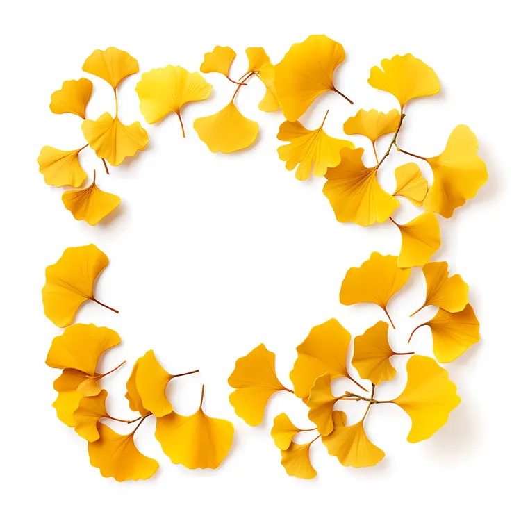 Yellow Ginkgo Leaves in Circle
