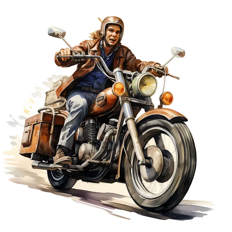 Motorcycle Rider with Luggage
