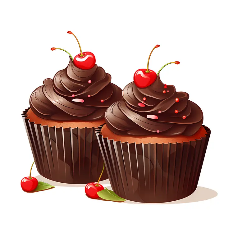Chocolate Cupcakes with Cherries