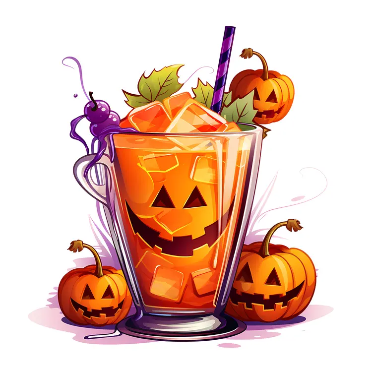 Spooky Pumpkin Drink with Ice