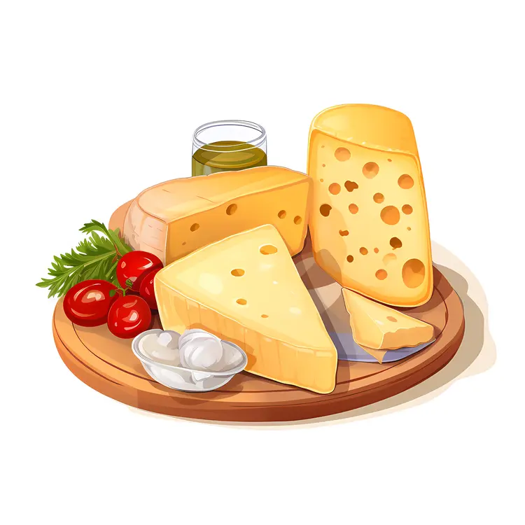 Cheese Platter with Tomatoes and Mozzarella