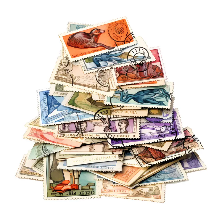 Colorful Stamp Collection