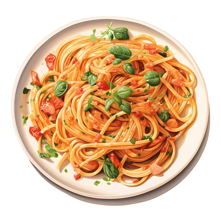 Delicious Spaghetti with Tomato Sauce and Basil
