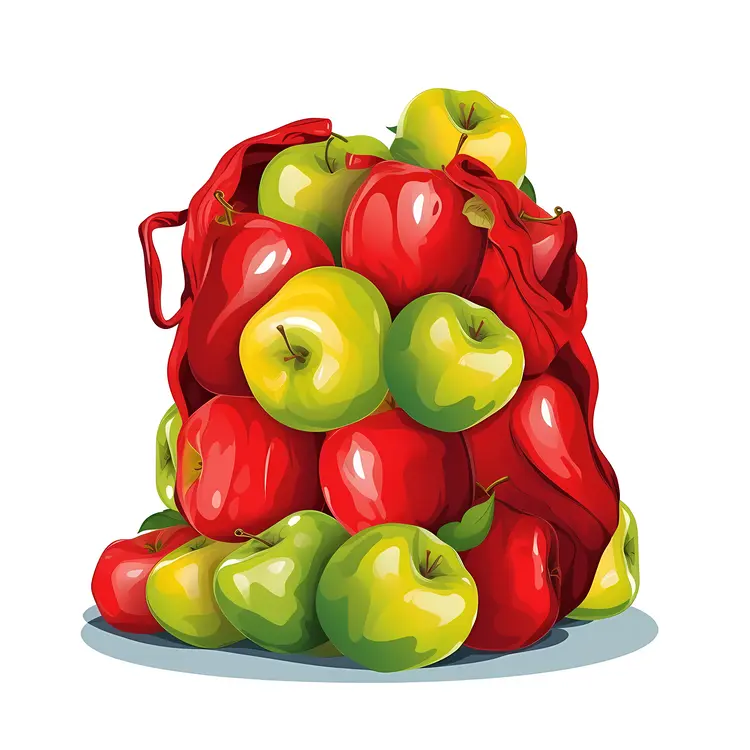 Overflowing Bag of Apples