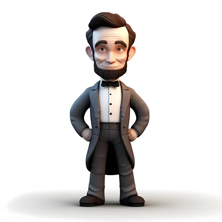 Cartoon Abraham Lincoln in Formal Attire