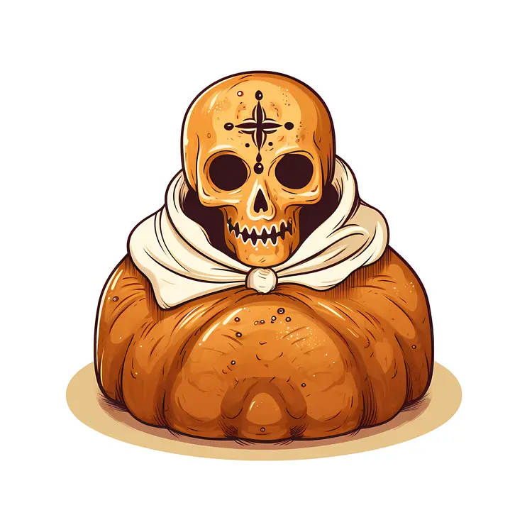 Decorated Bread with Skull for Day of the Dead