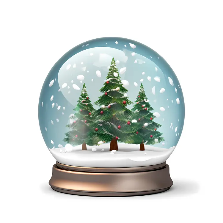 Christmas Snow Globe with Trees