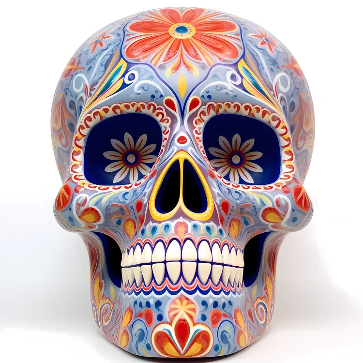 Colorful Sugar Skull for Day of the Dead Celebration