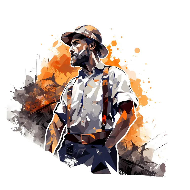 Miner with Hands on Hips