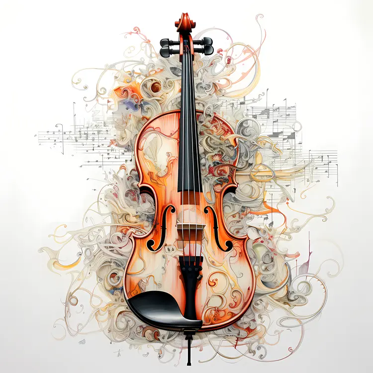 Violin with Musical Notes