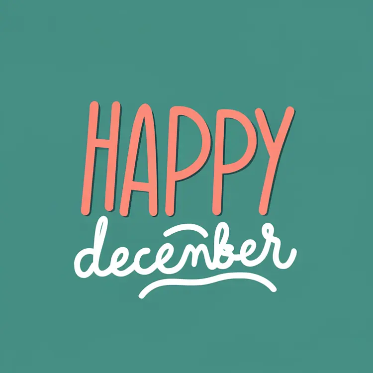 Simple Happy December Text