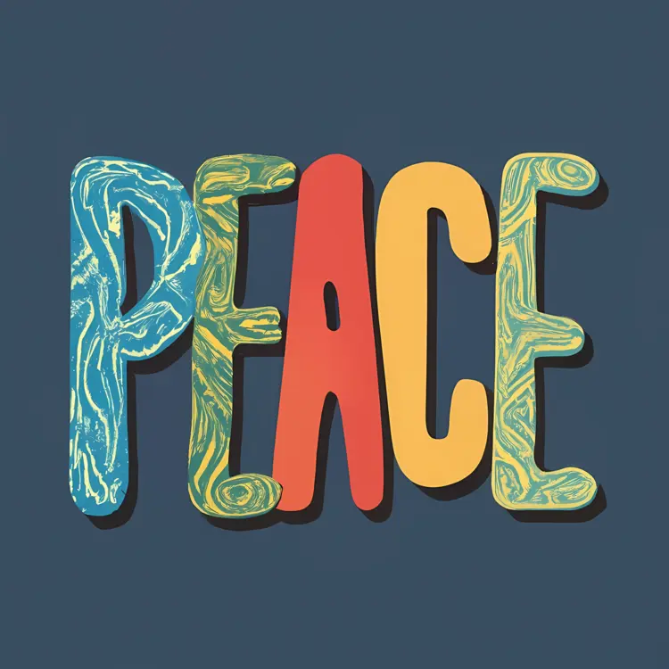 Colorful Peace Typography