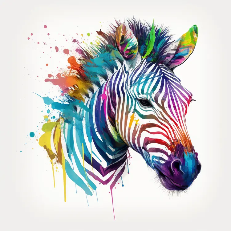 Colorful Abstract Zebra Art