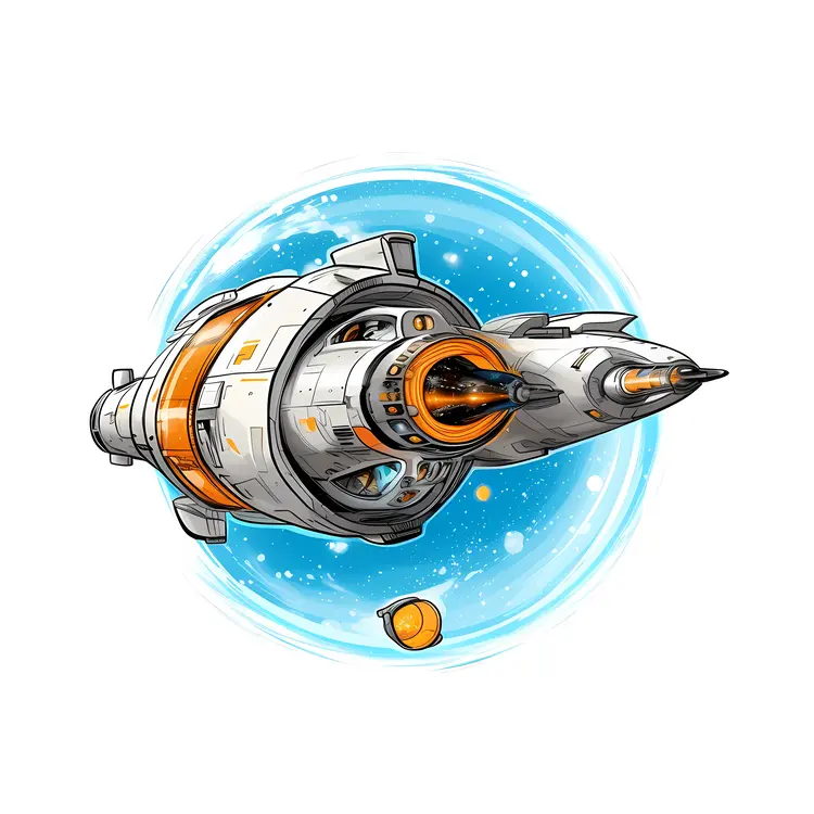 Futuristic Rocket in Space Illustration