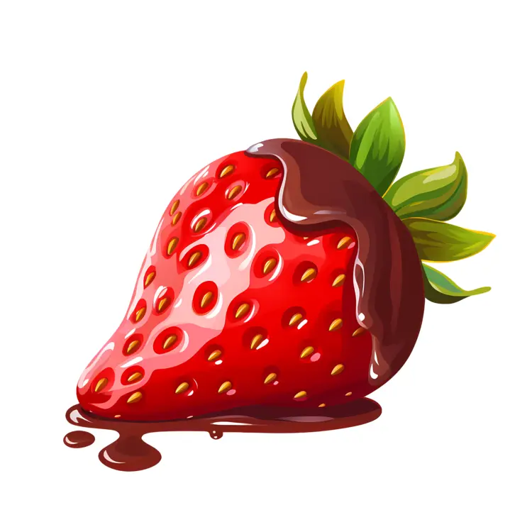Strawberry with Chocolate Illustration