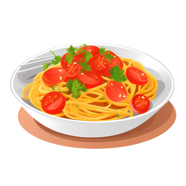 Spaghetti with Fresh Tomatoes and Parsley