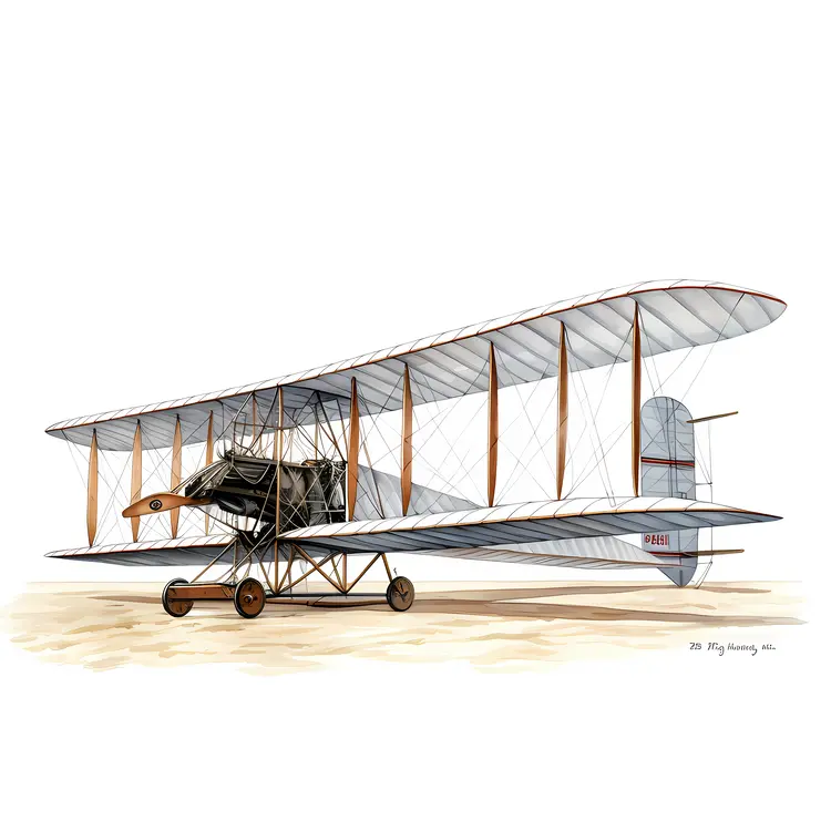 Vintage Biplane Illustration