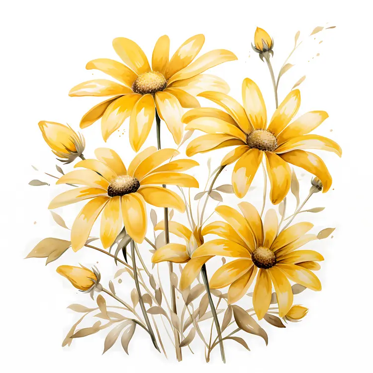 Yellow Flowers with Petals