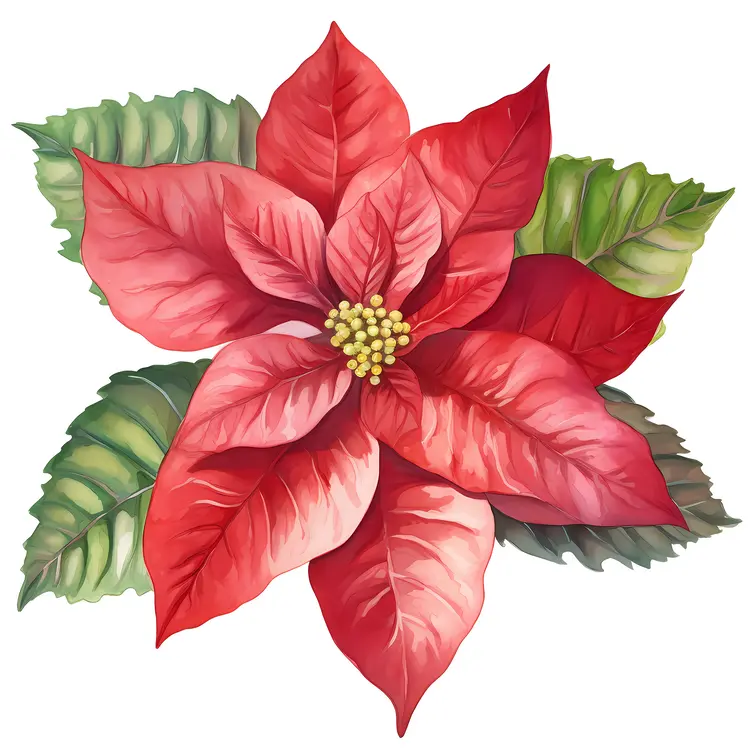 Beautiful Red Poinsettia for Christmas Decor