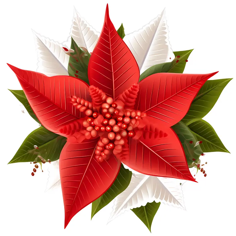 Beautiful Red Poinsettia for Christmas Decoration