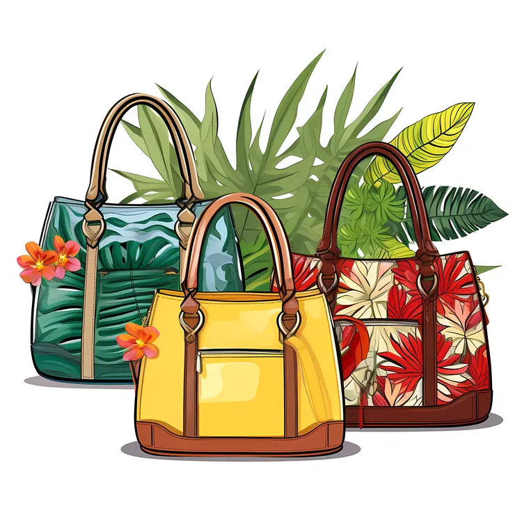 Tropical Handbags with Floral Designs