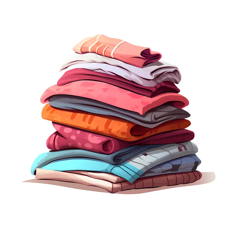 Stack of Colorful Folded Clothes